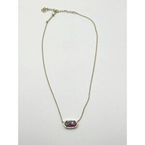 Kendra Scott Elisa Gold-Plated Necklace With Iridescent Opal Stone Pendant